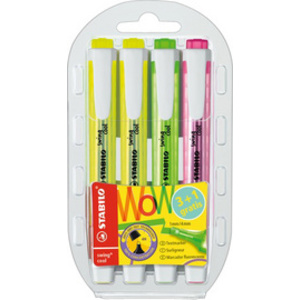 STABILO Surligneur swing cool, étui PET de 4 - 11546