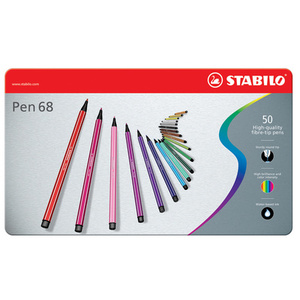 STABILO Feutre Pen 68, étui métallique de 40