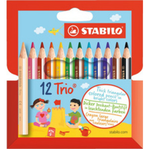 STABILO Crayon de couleur triangulaire Trio épais, court