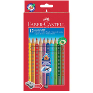 FABER-CASTELL Crayons de couleur JUMBO GRIP, étui de 12