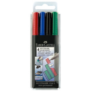 FABER-CASTELL Marqueur NonPermanent MULTIMARK M, étui de 4