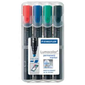 STAEDTLER Marqueur permanent 350 Lumocolor, étui de 4