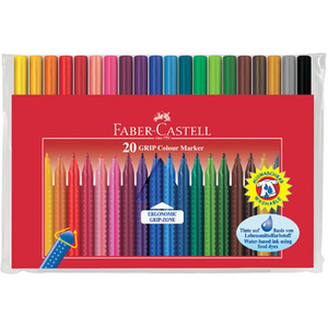 FABER-CASTELL Stylo feutre GRIP COLOUR MARKER, étui de 20