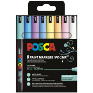 POSCA Marqueur à pigment PC1MR, étui de 8, couleurs douces