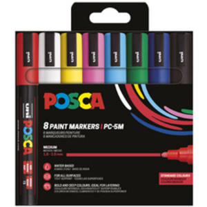 POSCA Marqueur à pigment PC5M, étui de 4, couleurs douces