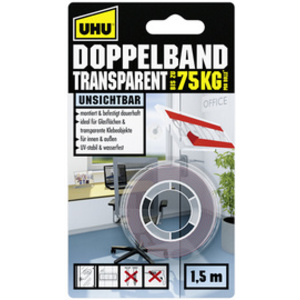 UHU Ruban adhésif pour montage TRANSPARENT, double face