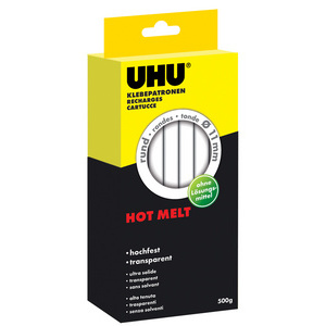 UHU Recharge pour collage à chaud Hot Melt, 200 g,transpa-