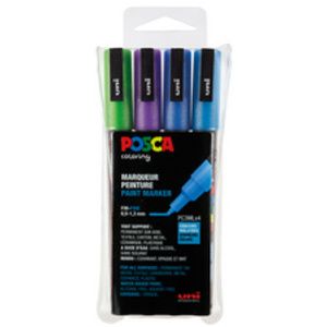POSCA Marqueur à pigment PC3ML pailleté, étui de 8, assorti