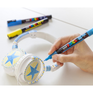 POSCA Marqueur à pigment PC3ML pailleté, étui de 4, assorti