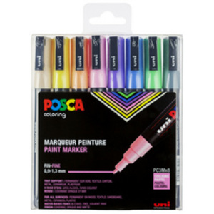 POSCA Marqueur à pigment PC3M, étui de 4, assorti