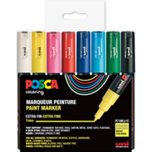 POSCA Marqueur à pigment PC1MC, étui de 4, assorti