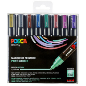 POSCA Marqueur à pigment PC5M, étui de 4, assorti
