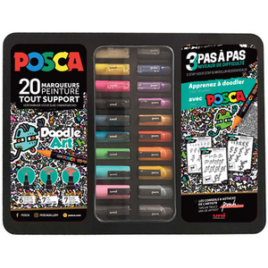 POSCA Marqueur à pigment 'DOODLE ART', mallette métal de 20