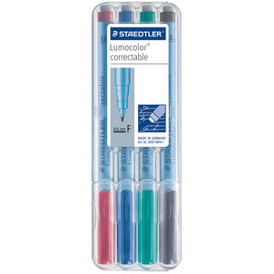 STAEDTLER Marqueur correctable 305F Lumocolor, étui de 4