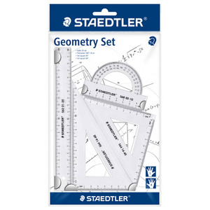 STAEDTLER Kit de géometrie, petit, 4 pièces, transparent