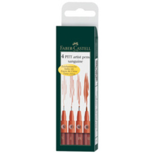 FABER-CASTELL Feutre PITT artist pen, étui de 4, noir