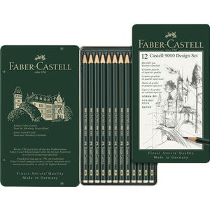 FABER-CASTELL Crayon CASTELL 9000 Design, étui de 12