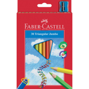 FABER-CASTELL Crayons de couleur Jumbo triangulaire, 20 étui
