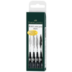 FABER-CASTELL Feutre PITT artist pen, étui de 4, sépia