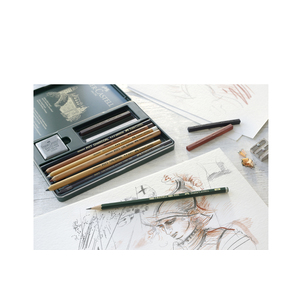 FABER-CASTELL PITT MONOCHROME Set petit, étui de 12 pièces