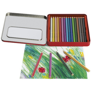 FABER-CASTELL Crayons de couleur Jumbo GRIP, étui en métal