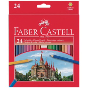 FABER-CASTELL Crayons de couleur hexagonaux CASTLE, étui en