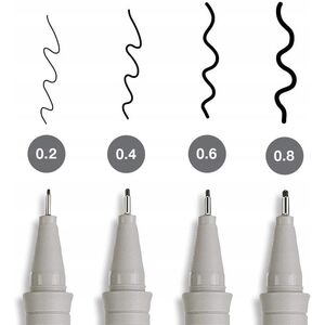 FABER-CASTELL Stylo-feutre ECCO PIGMENT, étui de 4, noir