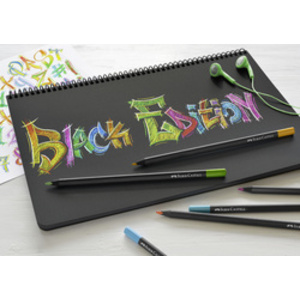 FABER-CASTELL Crayon de couleur Black Edition, étui de 12