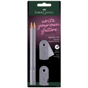 FABER-CASTELL Kit d'écriture GRIP SPARKLE, rose