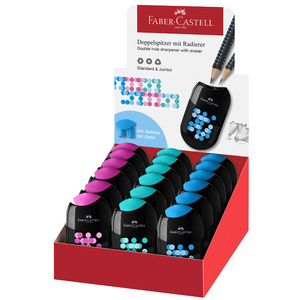 FABER-CASTELL Taille-crayon double TWO TONE, en présentoir