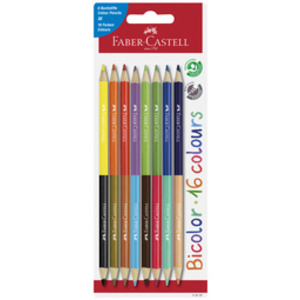 FABER-CASTELL Crayons de couleur Bicolor, carte blister de 8