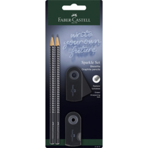 FABER-CASTELL Kit d'écriture GRIP SPARKLE, bleu ciel