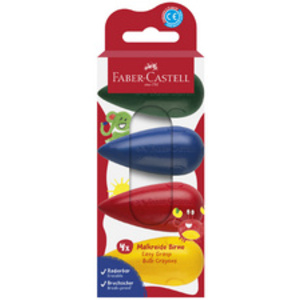 FABER-CASTELL Craie de cire Poire, étui en carton de 4