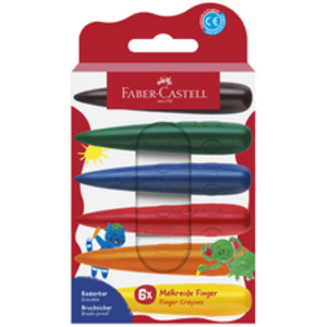 FABER-CASTELL Craie de cire Doigt, étui en carton de 6