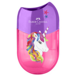 FABER-CASTELL Taille-crayon 2 trous 'Licorne', rose/violet