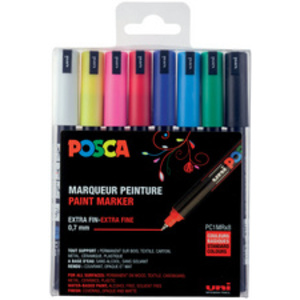 POSCA Marqueur à pigment PC1MR, pochette de 8, assorti