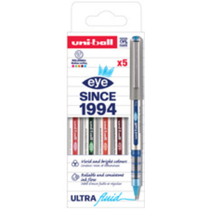 uni-ball Stylo roller eye fine UB157 PF, étui de 5, assorti