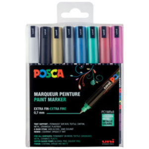 POSCA Marqueur à pigment PC-1MR, pochette de 8, assorti