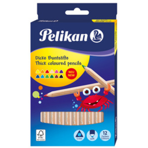 Pelikan Crayons de couleur triangulaires Jumbo, étui en