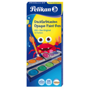 Pelikan Boîte de peinture standard d'école K12, 12 couleurs