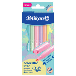 Pelikan Feutre colorella star pastel, étui carton de 6