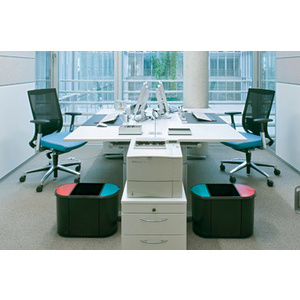 helit Corbeille à papier 'the triple', oval, PE, noir/jaune/