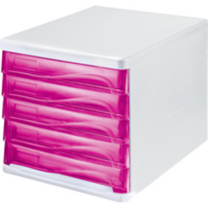 helit Module de classement 'the wave', 5 tiroirs,blanc/rouge