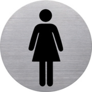 helit Pictogramme 'the badge' WC-Hommes, rond, argent