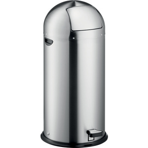 helit Poubelle à pédale 'the step dome', 52 litres, argent