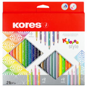 Kores Crayon de couleur 'Kolores Style', étui carton de 15