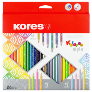 Kores Crayon de couleur 'Kolores Style', étui carton de 26