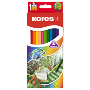 Kores Crayon de couleur aquarellable 'Akuarelle', étui de 12