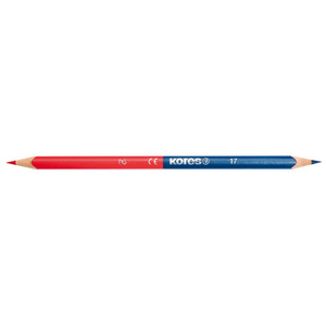 Kores Crayons de couleur TWIN, triangulaire, bleu / rouge