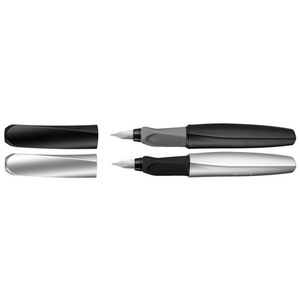 Pelikan Twist stylo plume, argent/noir